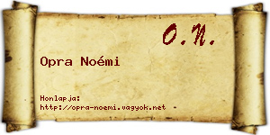 Opra Noémi névjegykártya